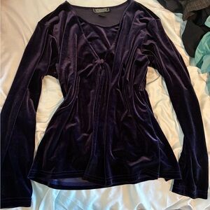 Elegant Purple Velvet Women's Top